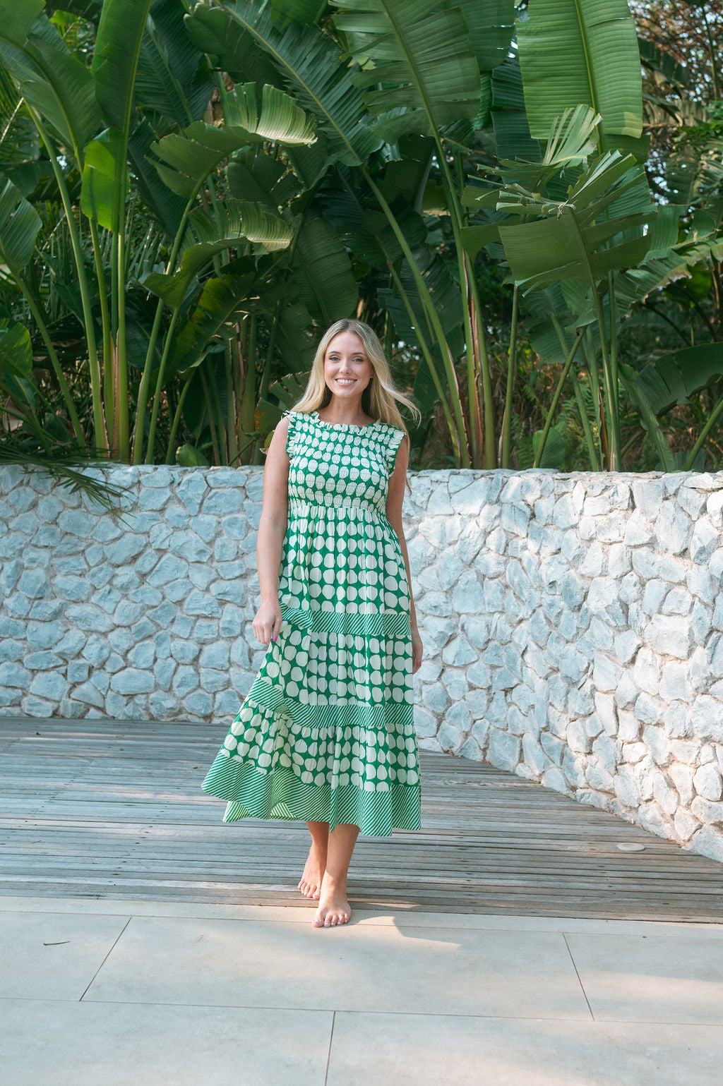 HARMONY DRESS / DOTTY GREEN