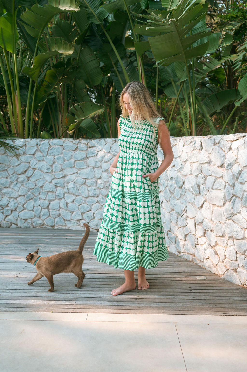 HARMONY DRESS / DOTTY GREEN