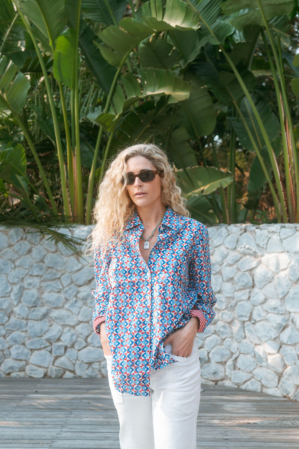 BELLA SHIRT / GALAXY RED & BLUE
