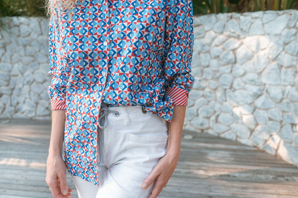 BELLA SHIRT / GALAXY RED & BLUE