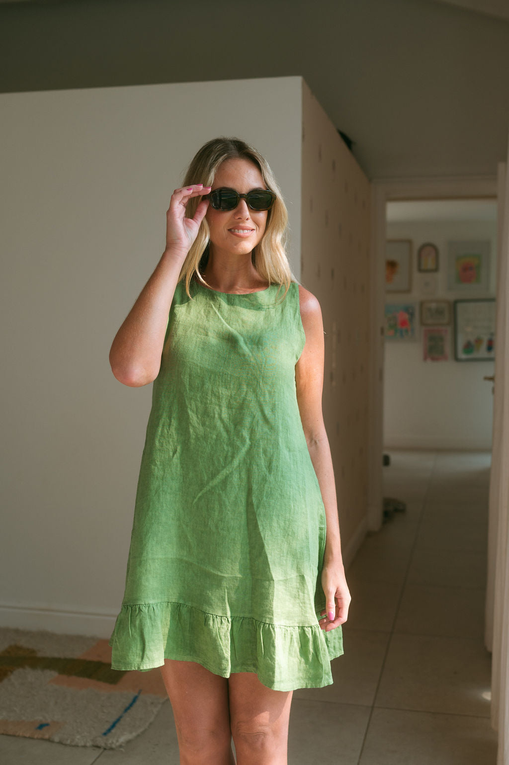 ITALIAN LINEN MINI DRESS
