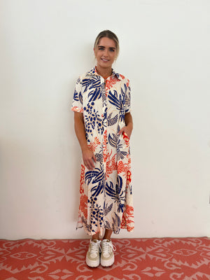 CUBAN MAXI DRESS / CREAM LOBSTER