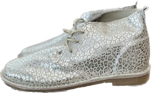 LEATHER ANIMAL VELDSKOENE / LEOPARD MONO SILVER